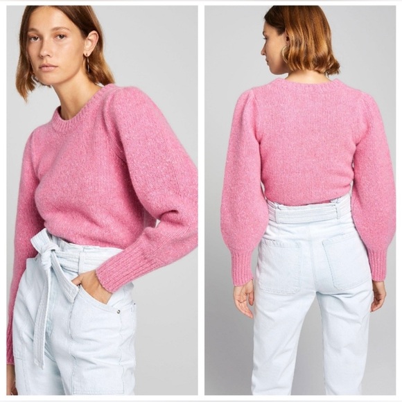 A.L.C. Sweaters - A.L.C. Kari Puff Sleeve Crewneck Sweater Lambswool/Cashmere Pink “Doll” Medium